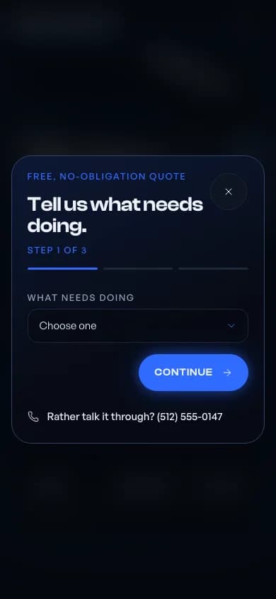 Current Union mobile quote capture screen